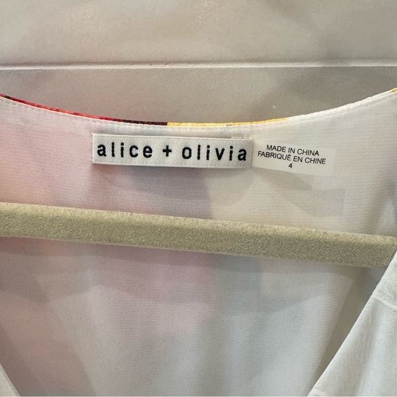 Alice and Olivia Floral Wrap Dress with Tie - Multicolor - size 4 - Picture 4 of 6